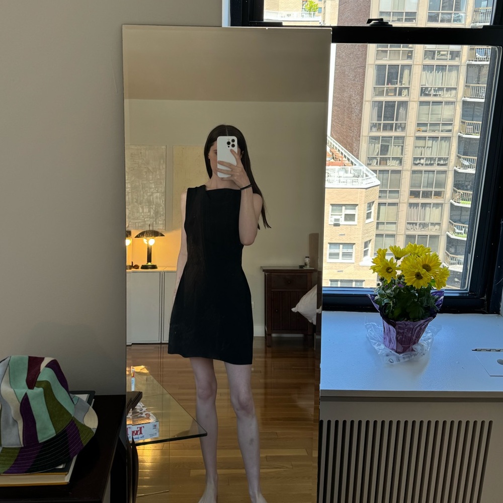 Roland Mouret black mini draped dress